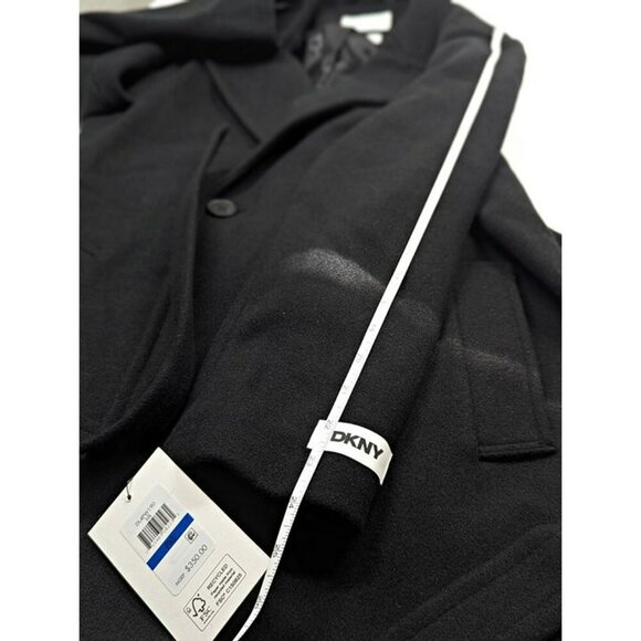 DKNY Petite Notched-Collar Double-Breasted Wrap Coat Size XL 16-18 (MSRP $350) - Picture 9 of 11